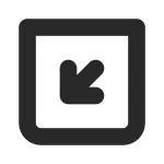 Arrow Bottom Left 3 Square SVG Icon